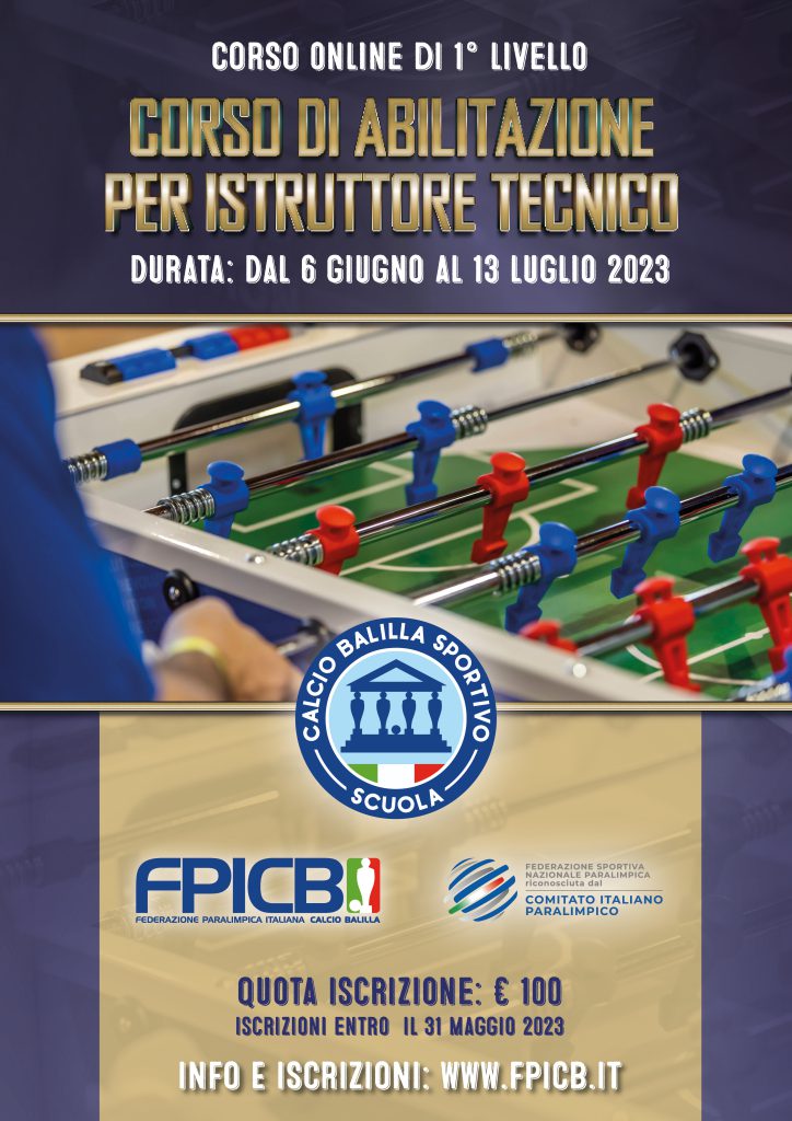 Aperte le iscrizioni al corso di tecnico di 1° livello per la FPICB
