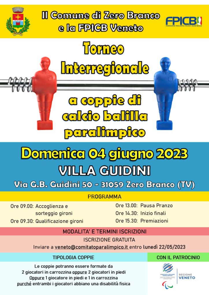 Torneo Interregionale a coppie di calcio balilla paralimpico